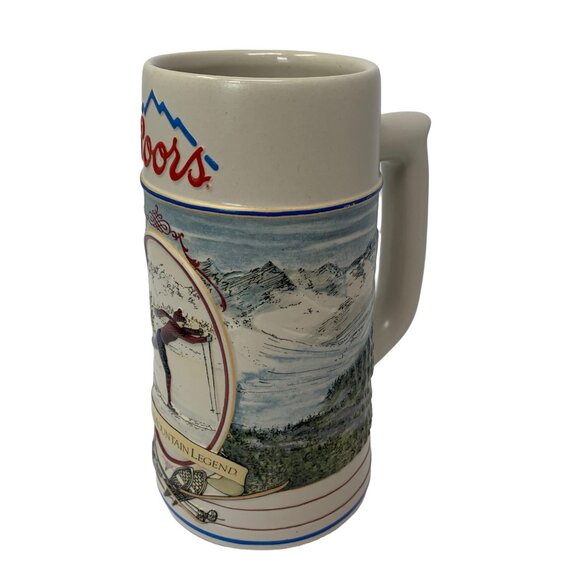 Coors Mug Stein Vintage 1991 Rocky Mountain Legend Series X Country Skiing - Picture 9 of 13